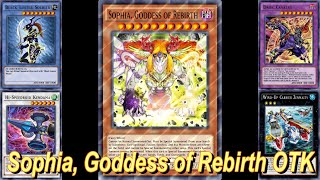 YuGiOh Duel Links 5Card Sophia Goddess of Rebirth and OTK Spore [upl. by Vookles623]