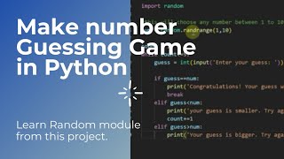 Python Number game tutorial  Python random tutorial [upl. by Yeneffit]