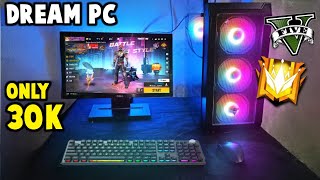 Best GAMING PC Build Under 30000 For Free Fire  30K PC build for GTA 5  Full Setup Tour [upl. by Nochur]