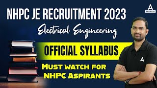 NHPC JE Electrical Syllabus 2023  NHPC JE Recruitment 2023 [upl. by Rocky]