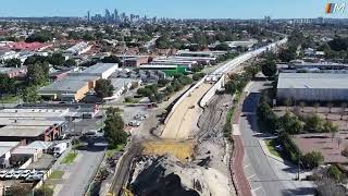 METRONET  The entire concrete structure for Perth’s first elevated rail now complete [upl. by Nibroc]