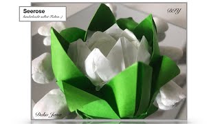 DIY Origami Seerose Falten water Lily step by step Instructions for beginners  Deko Jana [upl. by Tierney]