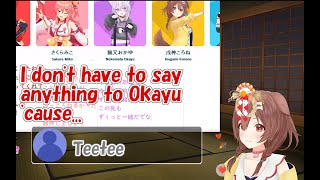 Hololive Teetee Korone talks about the relationship with Okayu Eng sub [upl. by Einavoj]