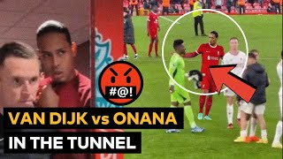 Van Dijk vs Onana in the tunnel after Liverpool Man United draw [upl. by Mcwherter]