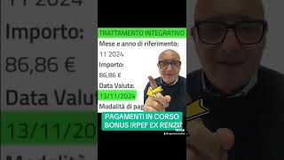 BONUS IRPEF 10O00 EURO PAGAMENTI IN CORSO youtube youtubeshorts inps perte yes pagamenti [upl. by Sagerman]