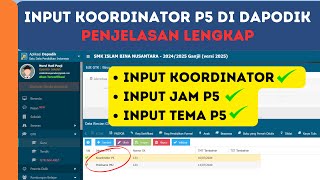 CARA INPUT KOORDINATOR P5 DIDAPODIK [upl. by Sitsuj]