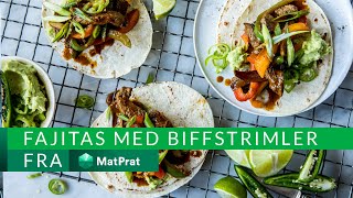 Fajitas med biffstrimler  kjapt og greit  MatPrat [upl. by Cirillo789]