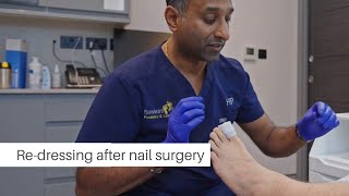 Redressing after ingrown toenail surgery at Flawless Feet London [upl. by Mun]