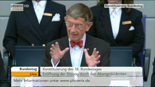 Bundestag Eröffnungsrede des Alterspräsidenten Heinz Riesenhuber CDU am 22102013 [upl. by Eelaroc753]