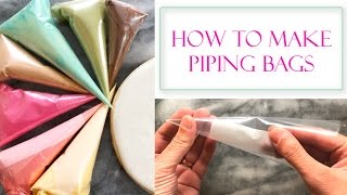 How to Make Piping Bags for Icing  Using Freezer Bags [upl. by Hsekin]