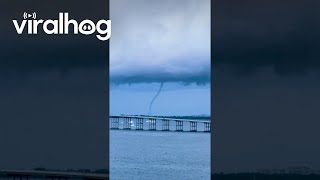 Waterspout Towers Above Key Biscayne Florida  ViralHog [upl. by Nnylrahc327]