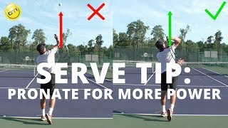 Tennis Serve Tip How To Pronate For More Power [upl. by Azirb]