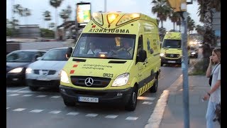 Dos ambulancias de SEM a hospital Del Mar Barcelona  Event Ambulances responding to hospital [upl. by Nnylaf]