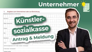 Künstlersozialkasse – Antrag und Meldung [upl. by Dorran]