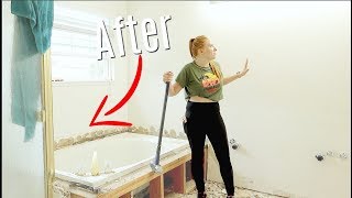 Demolishing Our Bathrooms before amp after pics [upl. by Sedberry954]