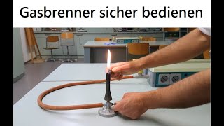 Sichere Bedienung des Gasbrenners  Bunsenbrenner und Teclubrenner sicher anzünden  Chemie Schule [upl. by Noreht]