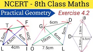 Practical Geometry 8th class Maths Exercise 42 Q1 iiiiii  Practical Geometry Class 8 [upl. by Einnim922]