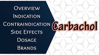 CARBACHOL  USE OF MEDICINES  DOSAGE  SIDE EFFECTS  BRANDS  AI  MEDICAL SCHOOL  PHARMACY [upl. by Arretahs873]