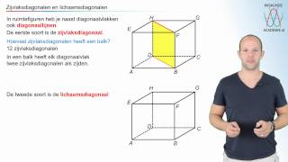 Zijvlaksdiagonalen en lichaamsdiagonalen  WiskundeAcademie [upl. by Byler52]