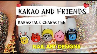 Kakaotalk Character  Kakao and Friends Nail Art Designs  perfect for round shaped nails  RVE [upl. by Andie213]