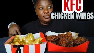 KFC DUNKED CHICKEN WINGS AND LOADED FRIES MUKBANG  EATING SHOW [upl. by Tolliver720]