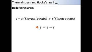 03 Thermal stress and Hooke’s law in thermoelastic problem [upl. by Nilyram]