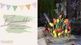 Tulpen und Gräser dekorieren Frühlingsdeko [upl. by Eglanteen]