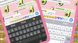 Teclado de IPHONE en ANDROID🧸 En ESPAÑOL con SONIDO y EMOJIS🌈 [upl. by Lehcnom]