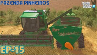 A COLHEITADEIRA ATOLOU NA COLHEITA DA SOJA  EP 15 FAZENDA PINHEIROS FARMING SIMULATOR 22 [upl. by Benji]