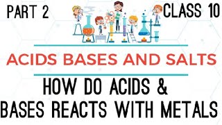 HOW DO ACIDS AND BASES REACTS WITH THE METALSINDICATORSCLASS 10 [upl. by Nylessoj]