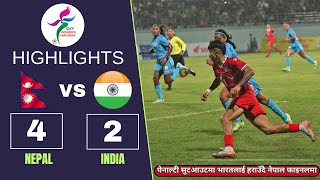 Nepal Vs India Saff Womens Football Highlights  SAFF Womens Championship 2024  Nepal Vs India [upl. by Galen]