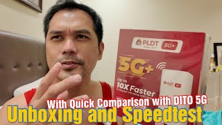 PLDT Home Prepaid WiFi 5G  Unboxing and Actual Speedtest  Comparison with DITO 5G [upl. by Coppock]