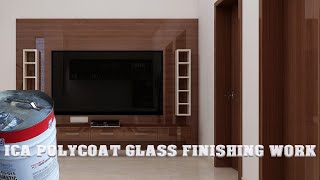 wood polish  ICA polycoat glass finishing work  ica polycoat  Tectonic work  shorts [upl. by Absa]