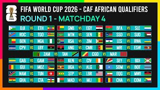 Round 1 Matchday 4 Schedule  FIFA World Cup 2026 CAF African Qualifiers [upl. by Demetrius818]