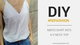 DIYREFASHION Camiseta de tirantes con escote en V  Patrón gratis [upl. by Belloir]