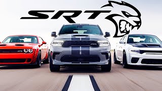 Dodge SRT LineUp – Charger Redeye  Challenger Super Stock  Durango Hellcat [upl. by Caryl]