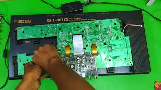 how to repair guitar effect pedal processor boss corporation gt 100 problem solved [upl. by Evelyn]