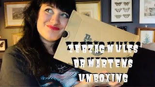 DR MARTENS UNBOXING ZEBZAG MULES  goth alternative fashion haul honest opinion [upl. by Li]