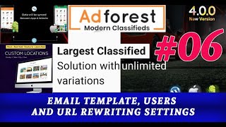 Adforest  Email Template Users and URL Rewriting Settings in Adforest Theme Setup [upl. by Ettennal]