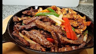 Easy Beef Fajitas Recipe  Stove Top Beef and Chicken Fajitas [upl. by Enirehtak]