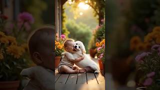 Pure bond ❣️🥰🫶 ytshorts cutebaby viralvideo love babyvideos trendingshorts dogshorts doglove [upl. by Draper]