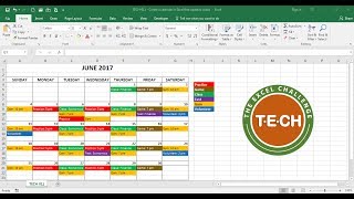 TECH011  Create a calendar in Excel that automatically updates colors by event category [upl. by Towbin511]