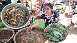 Eel sour soup Eel spicy stir fry Ocean fish sour soup fish grilling and river prawn garlic recipe [upl. by Yeslaehc]