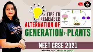 Tips To Remember Alternation Of Generation Of Plants  Plant Kingdom  NEET 2021  NEET Biology [upl. by Sidra]