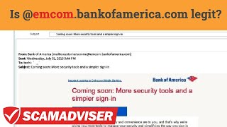 Emcombankofamerica  scam or legit email address of Bank of America Is it official domain of BoA [upl. by Mateo]