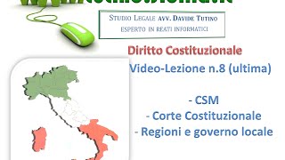 Diritto Costituzionale  Video Lezione n 8 CSM Corte Costituzionale Regioni [upl. by Siuqram]