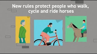 The Highway Code has changed to protect people who walk cycle and ride horses [upl. by Yezdnil]