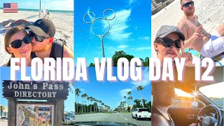 CLEARWATER JOHNS PASS SIESTA KEYS FLORIDA ROAD TRIP 🚗🍊 DISNEY VLOGS DAY 12 🇺🇸 [upl. by Awram]