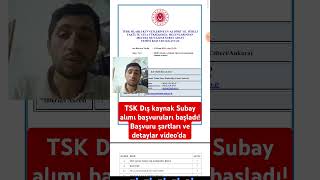 TSK Dış kaynak Subay alımı başvuruları başladı Başvuru şartları ve detaylar videoda tsk subay [upl. by Narba]