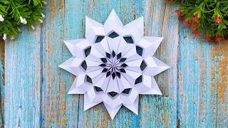 Christmas Snowflakes Making Ideas  Christmas Tree Decorations  Handmade Snowflake Cutting Tutorial [upl. by Akyeluz]